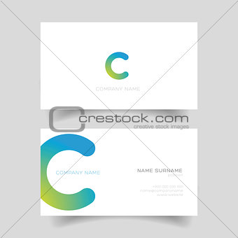 Business card template vector simple