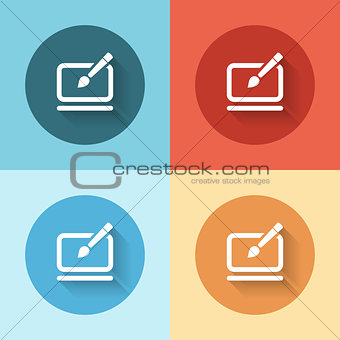 Software or Graphic Design Icon flat icons