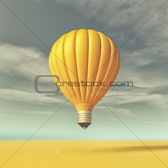 Conceptual image with a yellow light bulb 