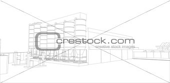 Industrial buildings. Vector