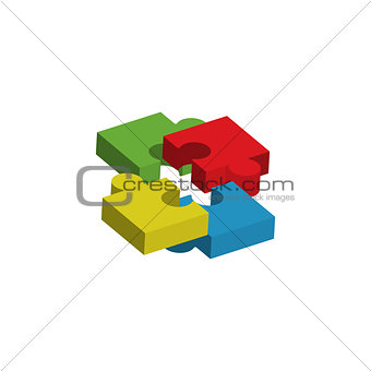Colorful jigsaw puzzle pieces background