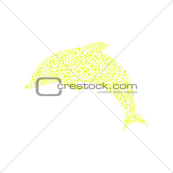 Dolphin made of yellow balls