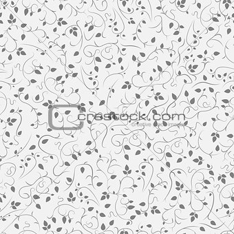 Curly ornamental seamless pattern. Floral background.