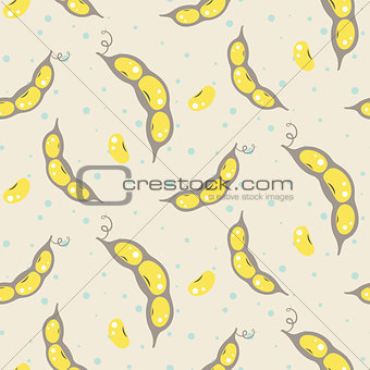 Kidney beans beige seamless vector pattern.