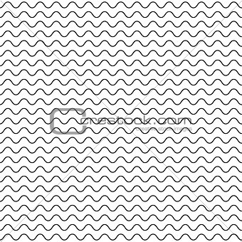 Thin wavy lines seamless vector pattern.