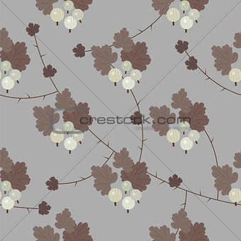 Vector floral gooseberry seamless pattern