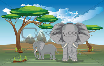 Landscape with Elephant