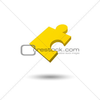 Yellow jigsaw puzzle vector icon