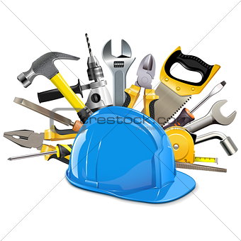 Vector Construction Helmet with Instruments