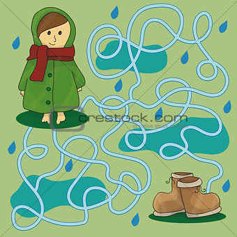 Rainy day maze for kids