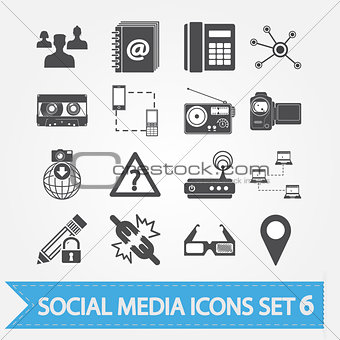 Social media icons set 6