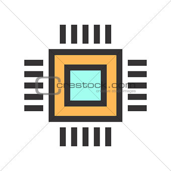 System board vector image. High-tech topic.