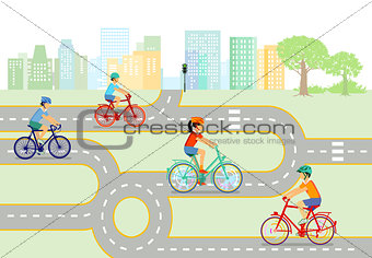 Children traffic education with bicycle