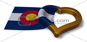 flag of colorado and heart symbol - 3d rendering