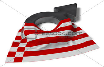 male symbol and flag of bremen - 3d rendering