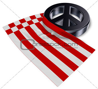 peace symbol and flag of bremen - 3d rendering