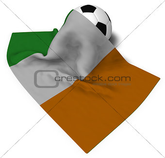 soccer ball and flag of ireland - 3d rendering