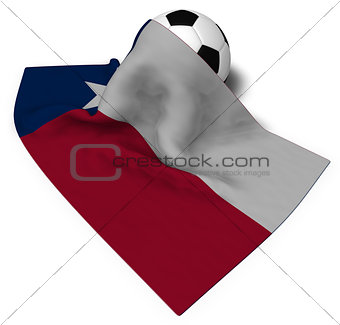 soccer ball and flag of texas - 3d rendering