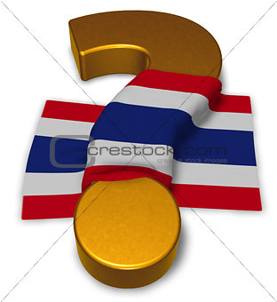 question mark and flag of thailand - 3d illustration