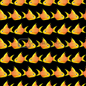 Seamless pattern with large goldfish. vector