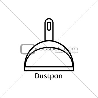 Dustpan simple line icon. Cleaning thin linear signs. Simple concept for websites, infographic, mobile applications.