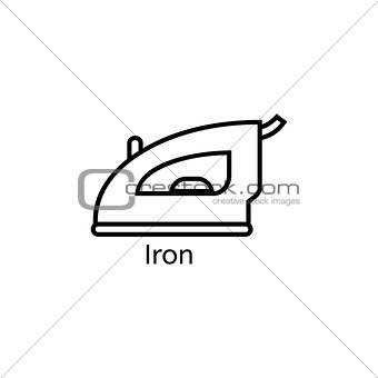 Iron simple line icon. Ironing clothes thin linear signs. Cleaning the house concept for websites, infographic, mobile applications.