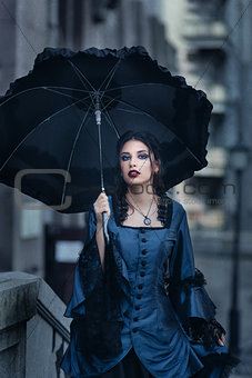 Victorian lady in blue