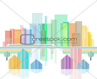 Abstract graphic cityscape illustration