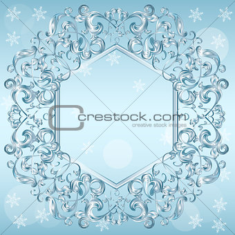 carved frame of ice for picture or photo