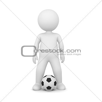 3D Rendering of a soccer player on white