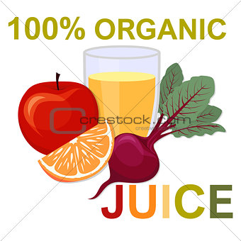 Natural fresh juice in a glass. Healthy organic food.