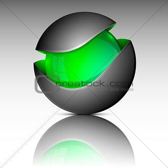 Green circle sphere logo