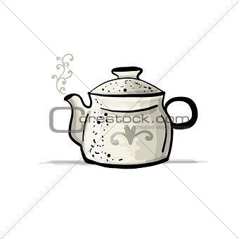 Ceramic teapot, sketch for your design