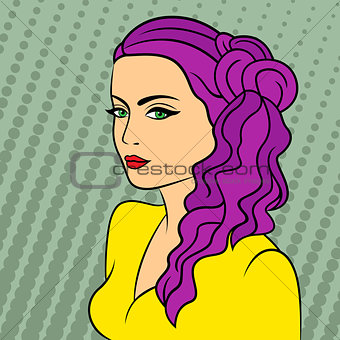 Girl with magenta hair