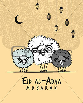 Muslim holiday Eid al-Adha, card for your design