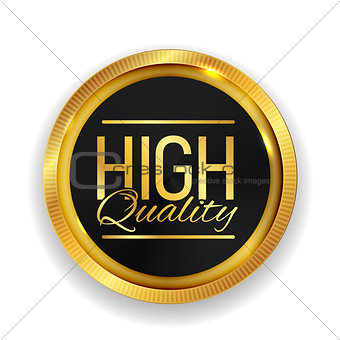 High Quality Golden Medal Icon Seal  Sign Isolated on White Back
