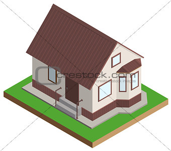 Private house mansion isometric projection