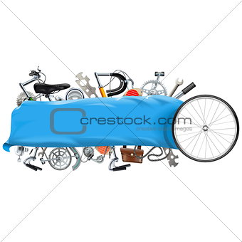 Vector Banner with Bicycle Spares