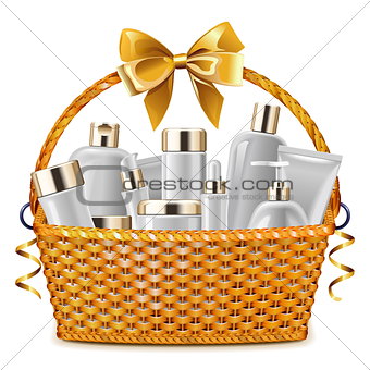 Vector Gift Basket with Cosmetic Packaging