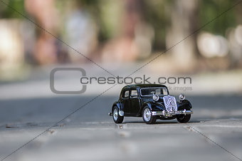 Toy car on the road