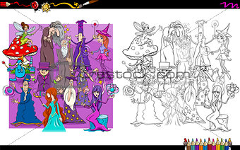 wizard characters group coloring book