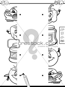 matching halves activity coloring page
