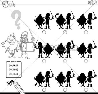 shadow game with pirates coloring page
