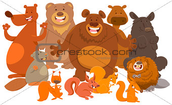 wild mammals animal characters cartoon