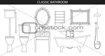 Classic old style furniture for the bathroom.