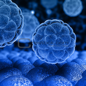 3D medical background with abstract virus cells