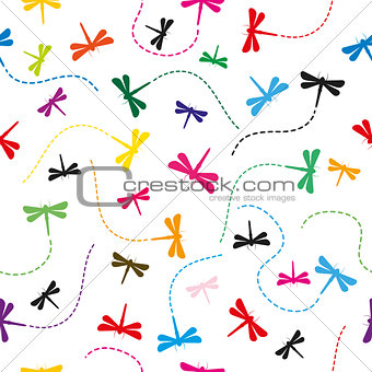 Dragonfly Pattern Seamless  background.