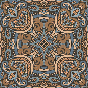 Vector ornamental geometric doodle Seamless design