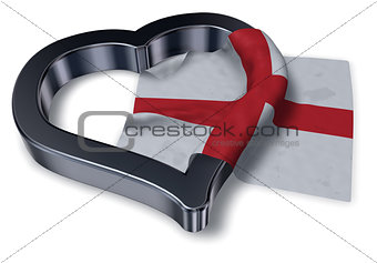 flag of england and heart symbol - 3d rendering