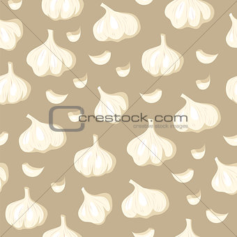 Elegant vegetable garlic seamless pattern